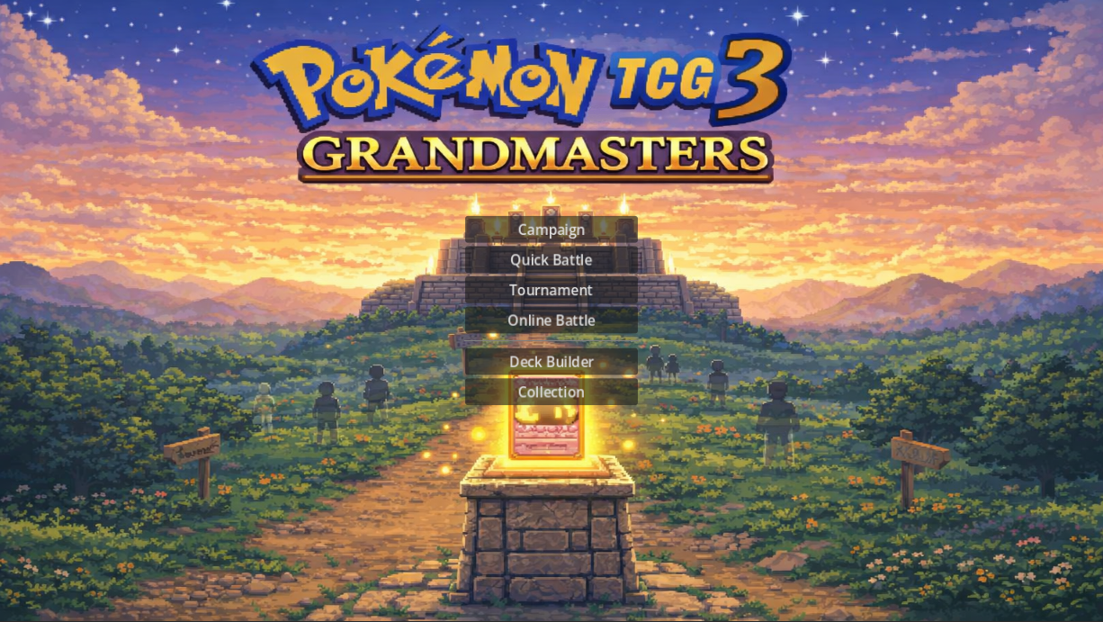 Pokemon TCG 3 Grandmasters main menu