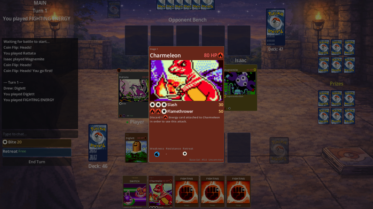 In-game duel on the battle board